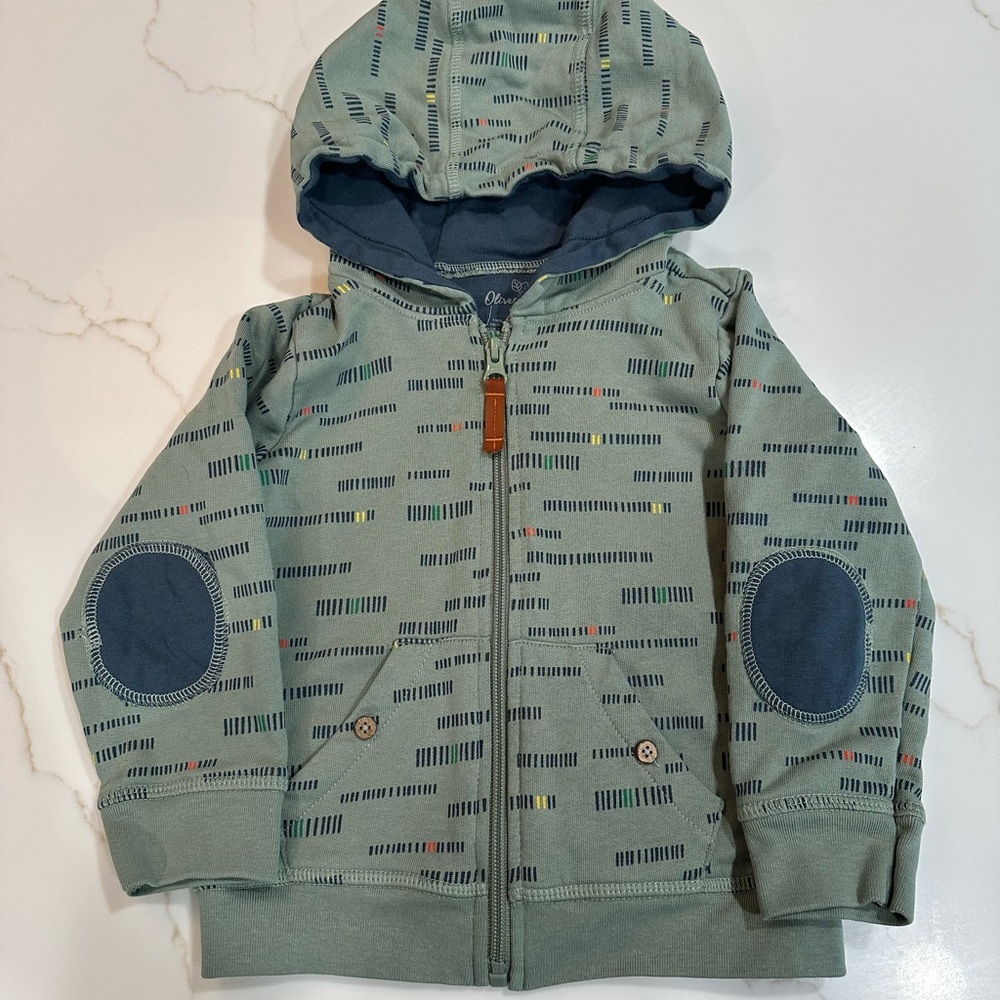 Kids Patterned Hoodie - Green